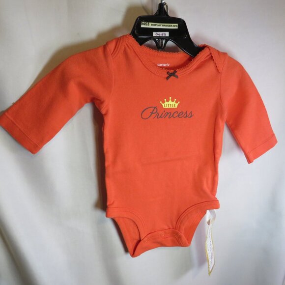 Baby Orange "Little Princess" Bodysuit Long Sleeve 3 months Carters Fall Color - Picture 1 of 3